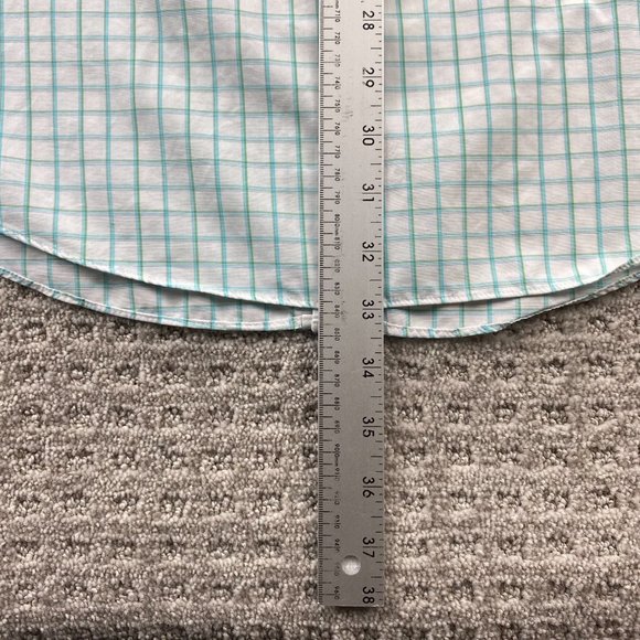 Brooks Brothers Slim Fit Shirt Men 17 - 35 White Green Checkered Polo Non-Iron - Picture 10 of 10
